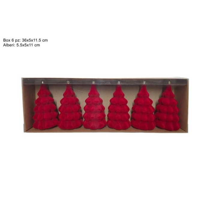 ALBERI 11CM 6PZ. ROSSO VELLUTO